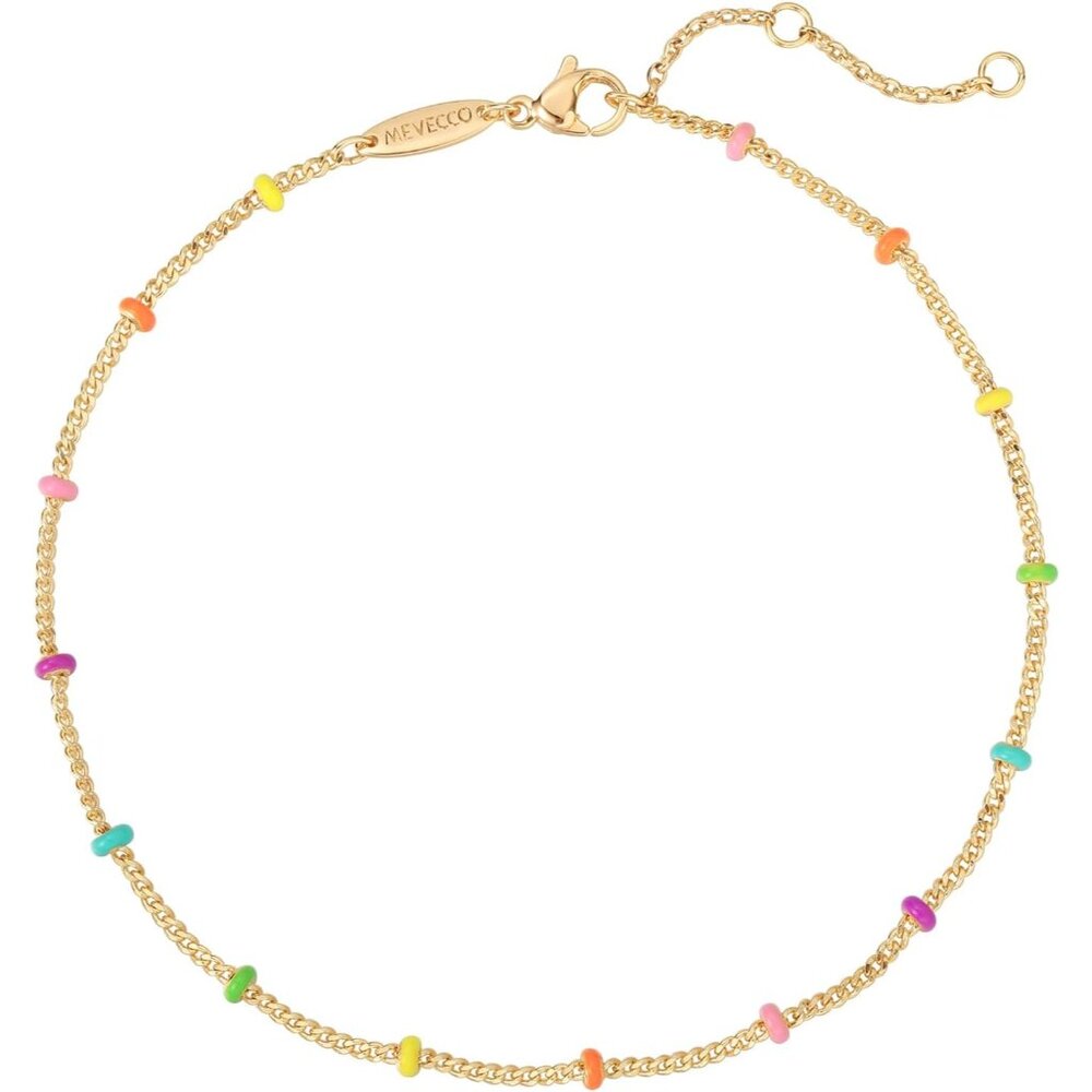 Anklet for Women Gold Chain 14K Gold Plated Dainty Boho Beach Summer Simple Foot